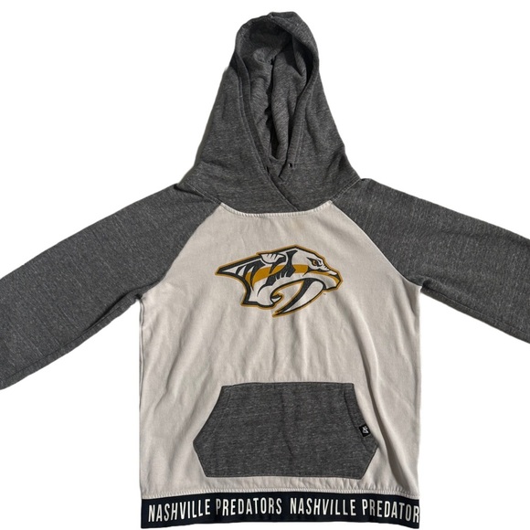 NASHVILLE PREDATORS / NHL / 47 GRAY AND WHITE COLORBLOCK HOODIE WITH LOGO SIZE S - Picture 3 of 8